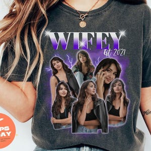 Personalized bootleg Shirt, 90s Bootleg shirt, Retro bootleg, Custom Girlfriend Vintage Washed Shirt, Personalized Photo, Gift for boyfriend image 1