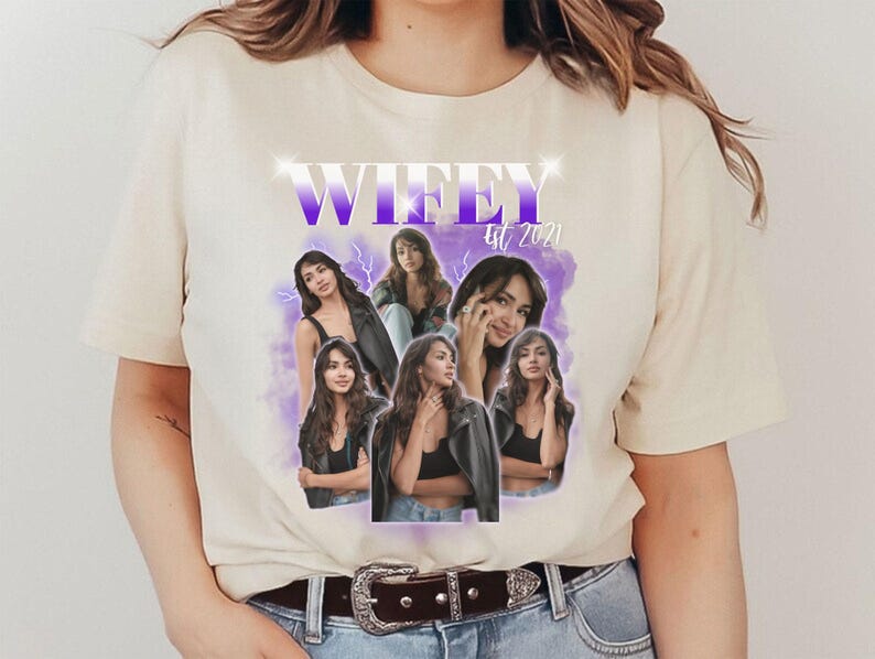 Personalized bootleg Shirt, 90s Bootleg shirt, Retro bootleg, Custom Girlfriend Vintage Washed Shirt, Personalized Photo, Gift for boyfriend image 3