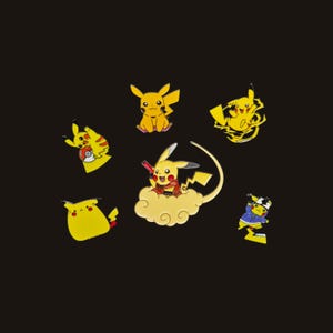 Set de pines esmaltados Pokémon versión 2026: Set especial de seis pines de Pikachu