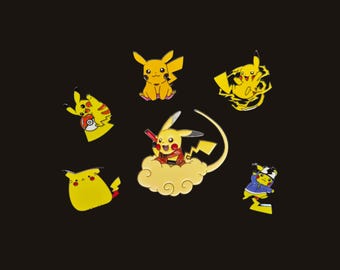 2026 New Version Pokémon Enamel Pin Set: Pikachu special six set