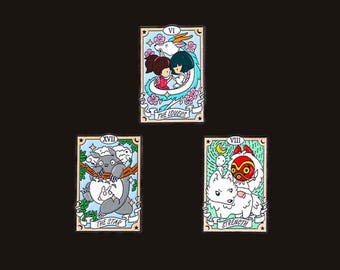 2026 New Studio Ghibli Tarot Enamel Pin Set: Totoro, Spirited Away, Princess Mononoke