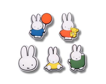 5 Pcs set of Miffy Shoe Charms, Cute Miffy, Colorful Miffy Shoe Charms, Gift for Miffy fans & lovers