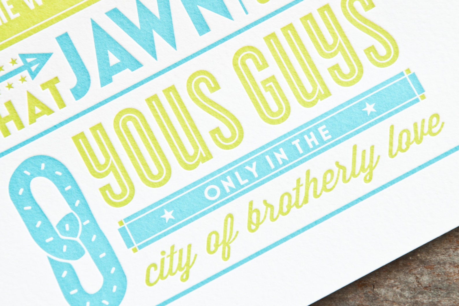 Philly Slang Print BlueGreen Etsy