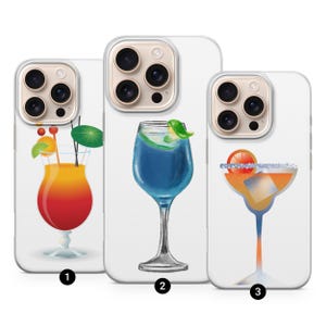 Cocktail phone case Blue lagoon cover  for iPhone 17 Pro Max, 16e, 15, 14, 12 & Samsung S25 Ultra, S24 FE, A56, Pixel 10 XL, 9a, 8