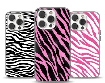 Zebra Pattern Phone Case Safari Fashion cover Abstract stripes Exotic style Iphone, Samsung, Pixel