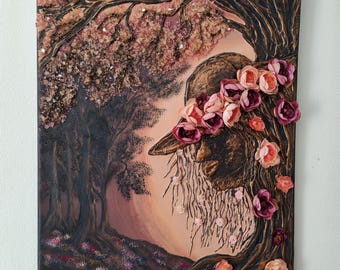 Whispers of the Ancient Tree - Forest Witch | 3D Mixed Media Fantasy Art