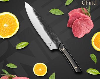 Hand Forged Stainless Steel Food Grade Material Chef's Knife, Gift for Him / her