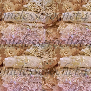 Princess Luscious Lace Kit# 2 Vintage Unique- Backgrounds- 5 Sheets-Digital Printable Downloads, junk Journal,Scrapbooking, ephemera, tags