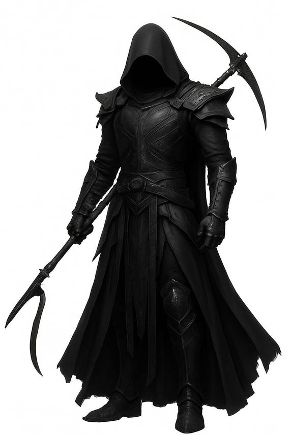 Dark Reaper Warrior Armor Set – Handmade Black Cloak, LARP Cosplay Costume