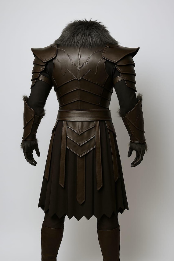 Armure De Torse En Cuir - Costume Médiéval Viking - Pour LARP, Reconstitution, Cosplay - Marron