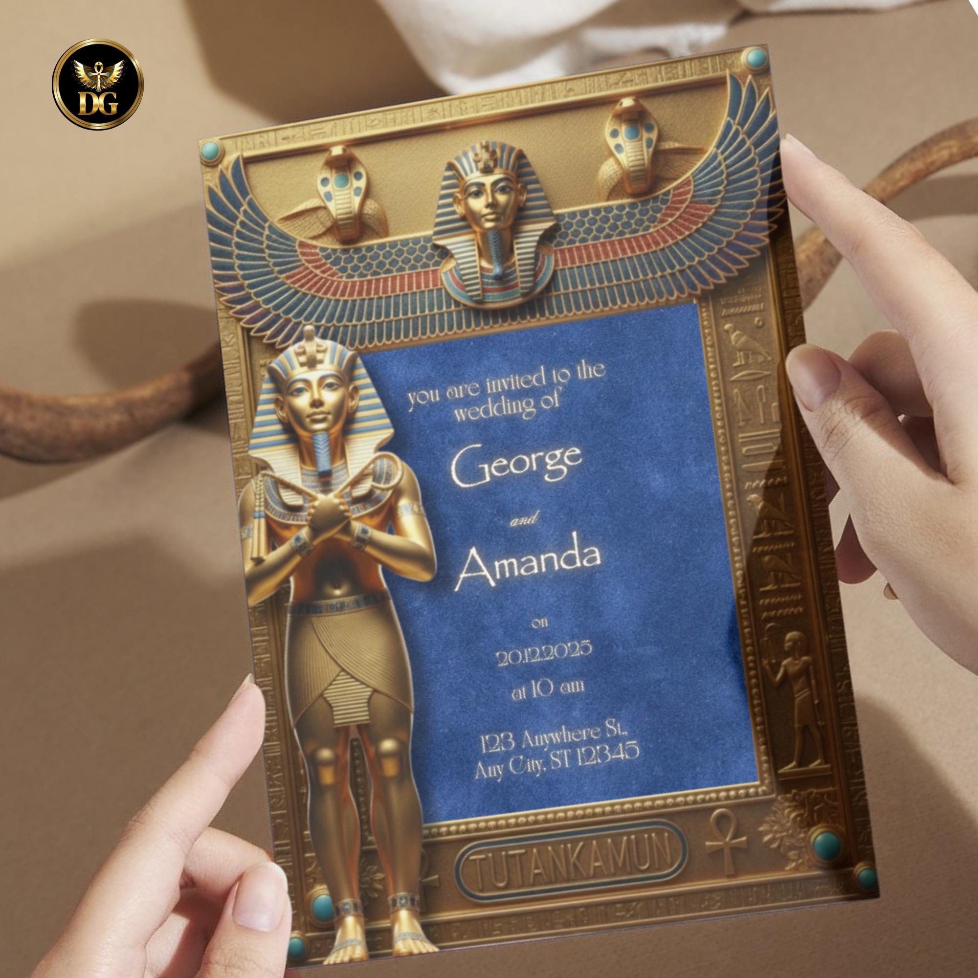 Royal Egyptian Wedding Invitation | Tutankhamun Digital Invite ...
