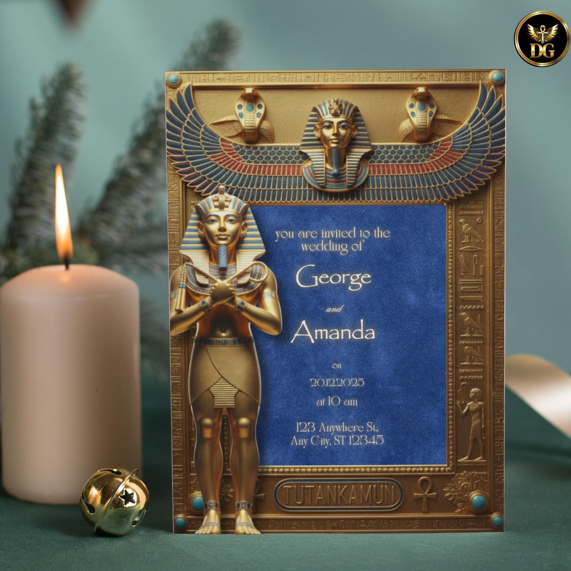 Royal Egyptian Wedding Invitation | Tutankhamun Digital Invite ...