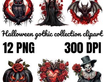 Retro Halloween PNG Bundle: 12 Spooky Sublimation Designs (Digital Download)