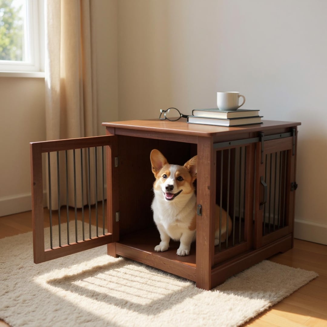 Indoor Solid Wood Dog Crate Furniture for Small-medium Dogs With ...