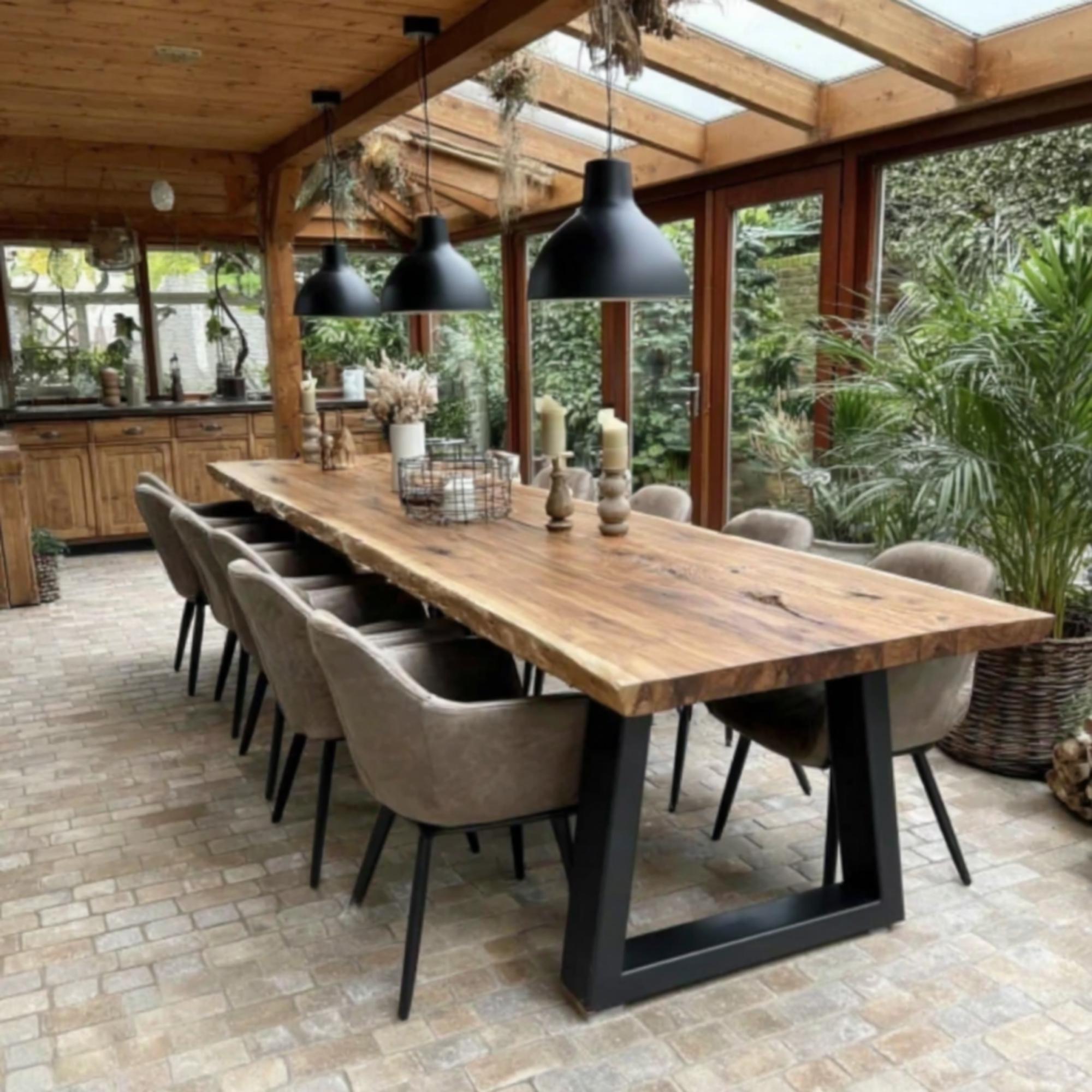 Handmade Live Edge Walnut Dining Table – Custom Farmhouse Kitchen Table ...