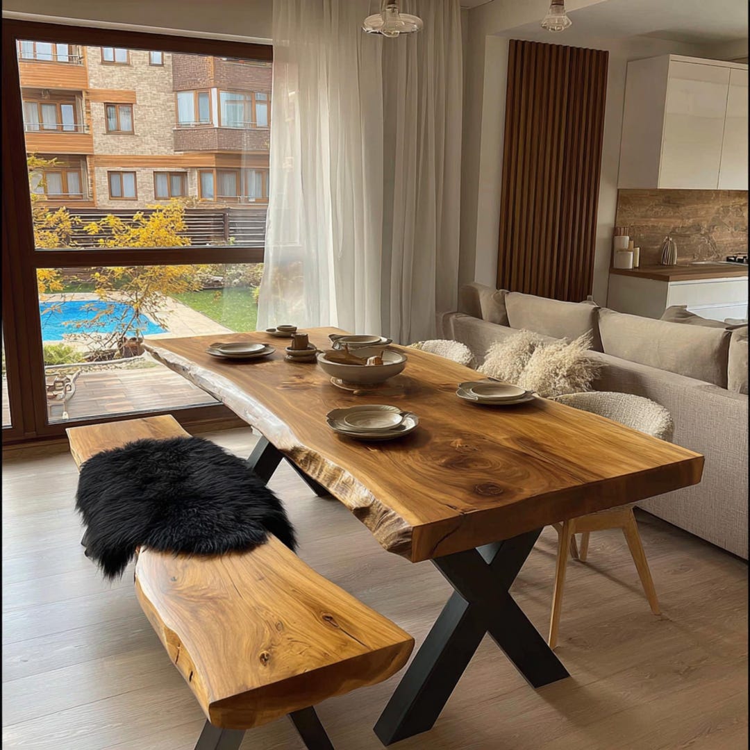 Handmade Live Edge Walnut Dining Table – Custom Solid Wood - Etsy