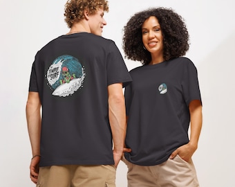 Organic Cotton Surf T-Shirt • Temple of Surf Tee • Eco Friendly Surfer Gift • Unisex Wave Logo Shirt • Sustainable Surf Apparel