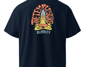 Retro Surf T-Shirt • Biarritz Surf Tee • Surfer Gift for Men & Women • Guru Surf Art Shirt • Organic Cotton Surf Culture Apparel
