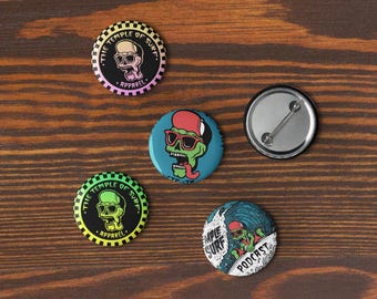 Surf Pins & Buttons • Temple of Surf Logo Pin • Surf Culture Accessories • Surfer Gift • Backpack Jacket Hat Pins
