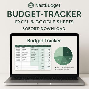 NestBudget Premium Budget Tracker | Budget Planner Excel Template | Financial Planner, Expense & Income Tracker, Savings Goals, Debt Tool