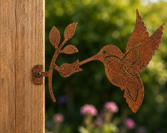 Vintage Metal Garden Decoration Hummingbird Wall Art Indoor Outdoor Patio Table Decor Rustic Charm