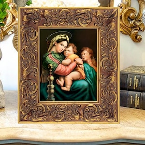 Gorgeous Raphael Madonna of the Chair Oil Painting Print on Canvas, Art Print on Canvas