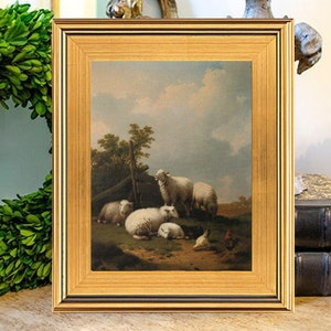 Fab Sheep Landscape Oil Painting Print on Canvas