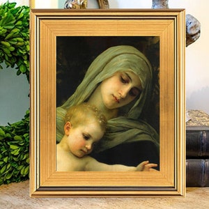 The Madonna and Christ Child Oil Painting Print on Canvas, William Bouguereau Art