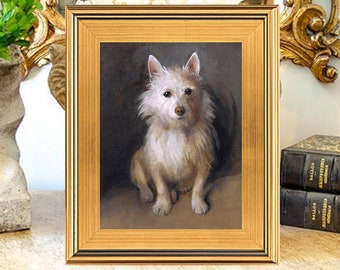 Fab Dog Art Print, Terrier, Oil Painting Print on Canvas, Samuel Fulton