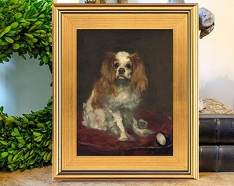 King Charles Cavalier Oil Painting Print on Canvas, Edouard Manet