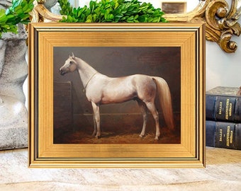 Fab Horse Oil Painting Print on Canvas, Equestrian