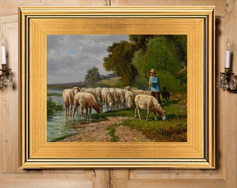 Fab Sheep Oil Painting Print on Canvas