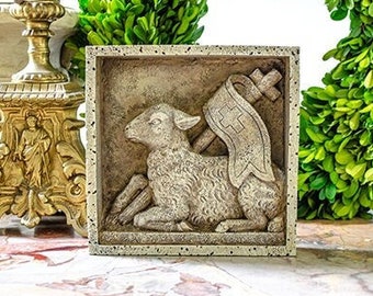 Lamb of God Garden Plaque, Agnus Dei, Wall Decor