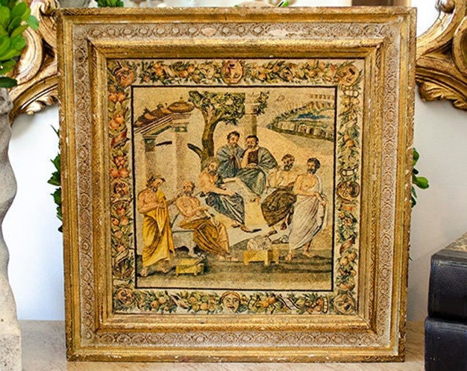 Lg Vintage Italian Florentine Art Plaque, Italy - Etsy