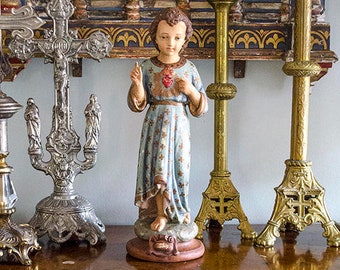 Sacred Heart Christ Child Statue, Hand Painted, Beautiful Colors