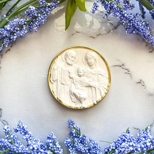 The Holy Family Intaglio, Plaster, Religious, Catholic