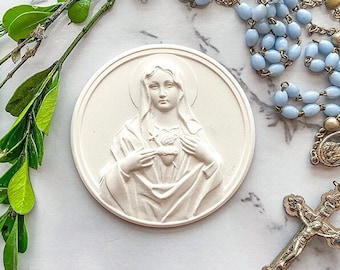 New! Immaculate Heart of Mary Intaglio