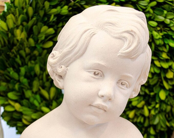 Vintage Cherub Bust Statue, Little Boy, White Stone, Donatello Etsy