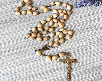 Vintage Job's tears Rosary, Seed Rosary