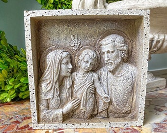 Holy Family Garden Plaque, Jesus, Mary, and Joseph, Wall Decor