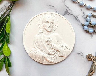 New! Sacred Heart Jesus Intaglio