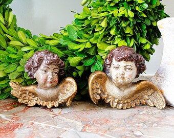 Pr of Italian Style Cherub Heads, Pair