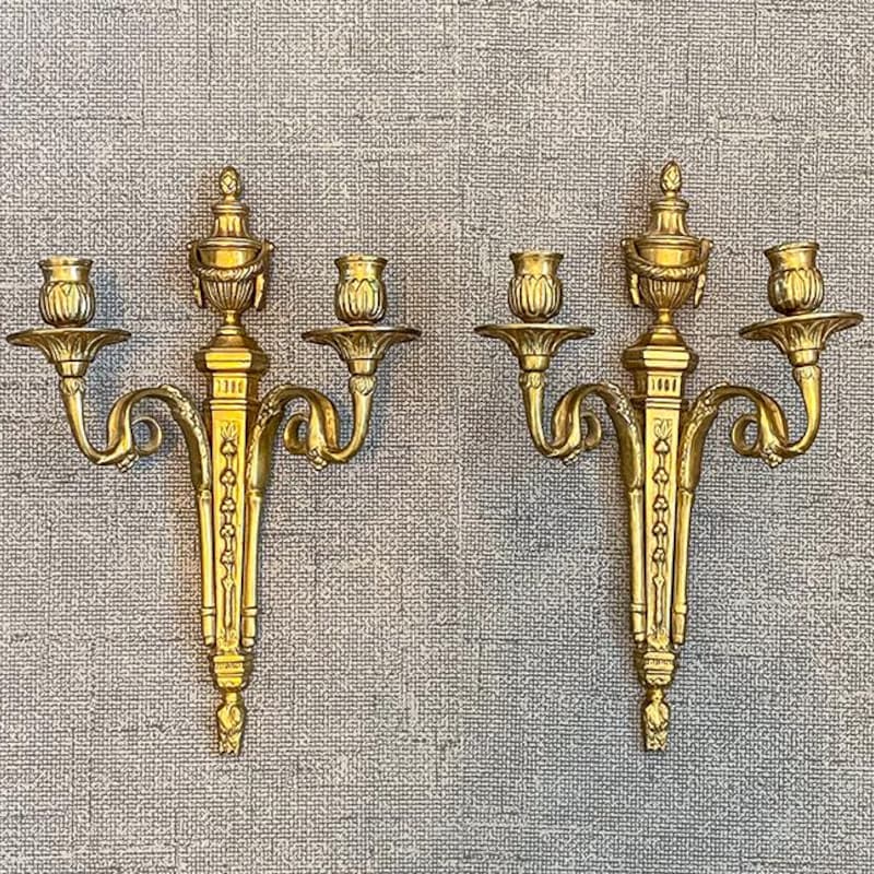 French Rococo Style House Brass Sconces Pair French - Etsy