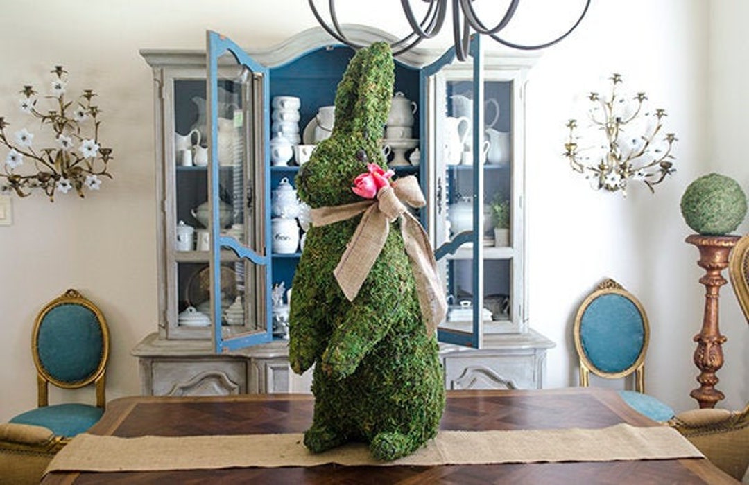 Rabbit Topiary, Garden, Bunny Topiary, Sitting Rabbit, Patio, Mossed ...