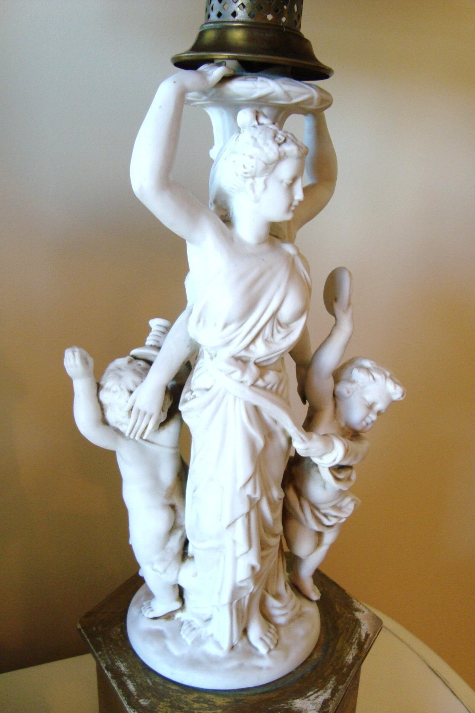 Antique Cherub Lady Lamp Porcelain Italy Florentine French Etsy