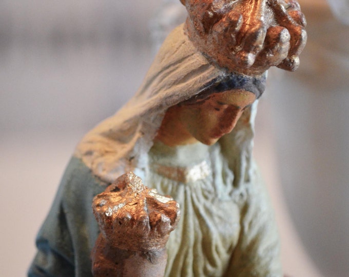 Rare Antique French Our Lady of Victory Statue Chalkware Etsy