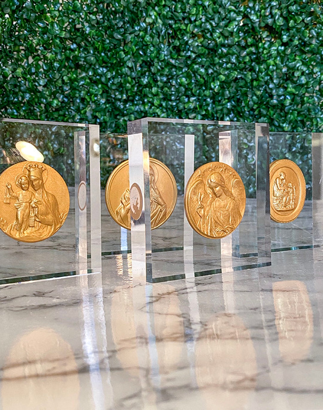 Gold Intaglio Acrylic Block, Religious Intaglio, Plaster Casting - Etsy