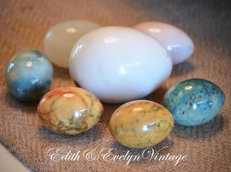 Vintage Marble Eggs Lot of Seven Made in Italy Etsy