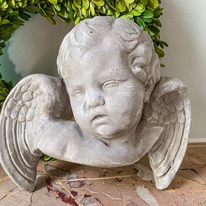 Vintage Cement Angel Bust, Statue, Garden, Wall Decor - Etsy