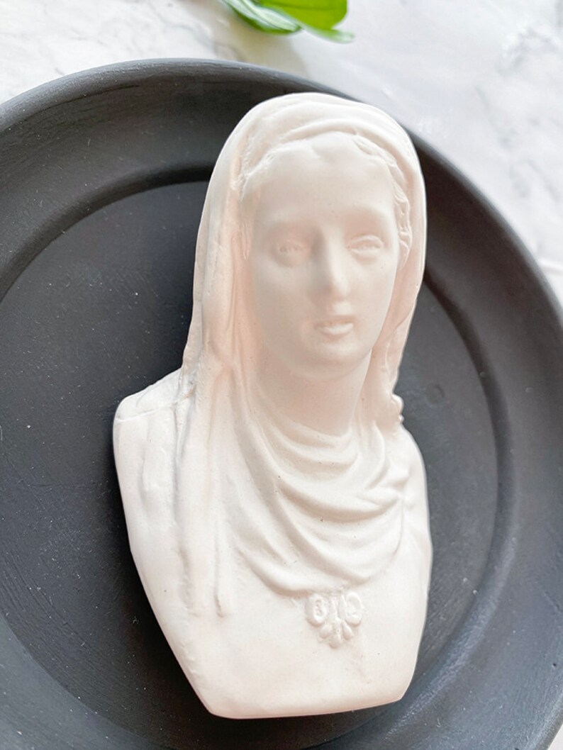 NEW Jesus and Mary Bust Plaques, Pair, Plaster Cast Busts, Religious, Catholic image 6